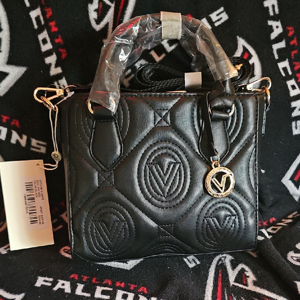 *Brand New* Black Quilted Valentino Orlandi Mini Bag with Gold Hardware